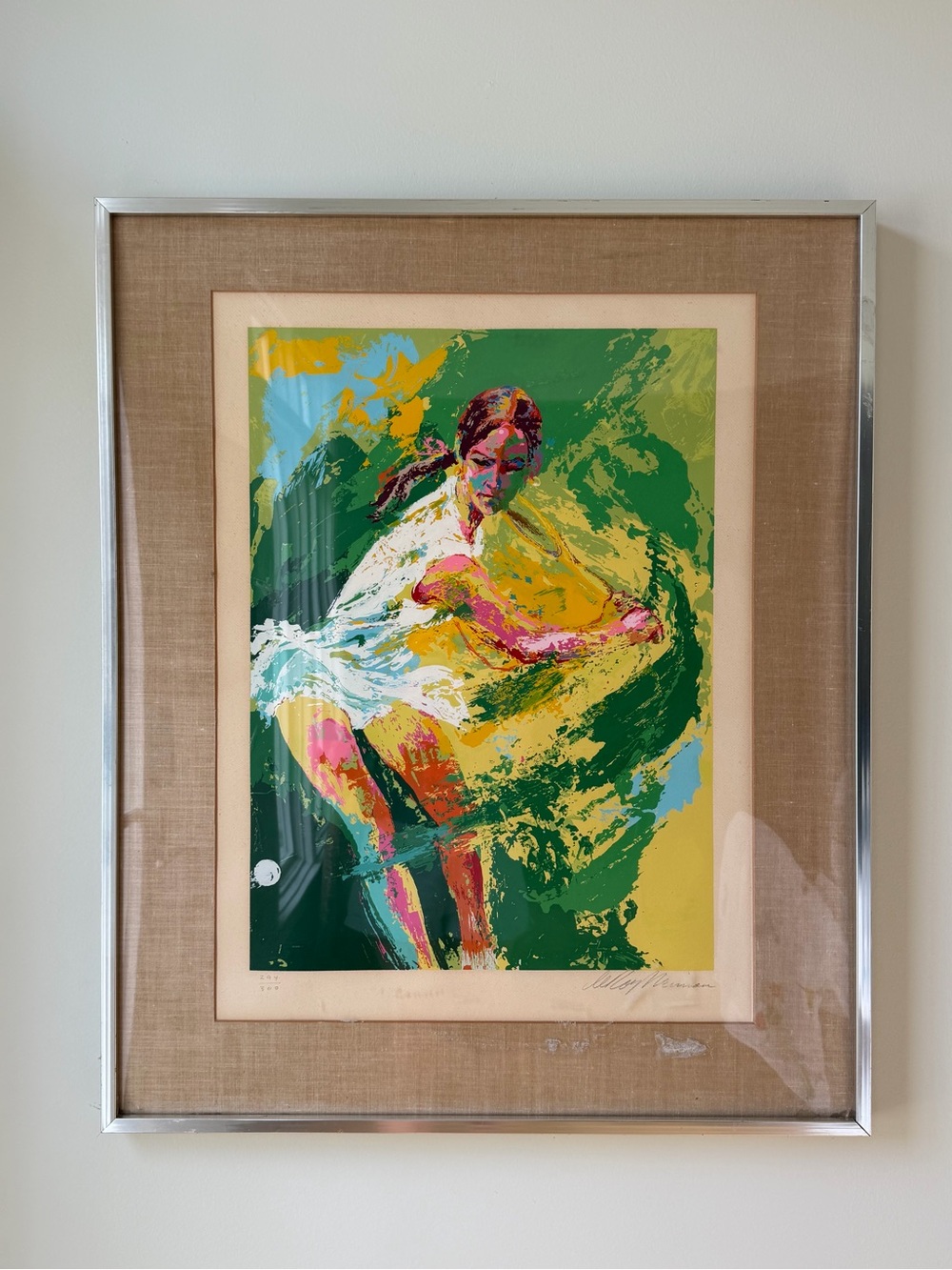 Green and Yellow Surfing Art Print by